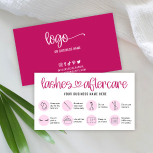 Efterhandsinstruktioner Lash Rosa Script Logotyp S Visitkort