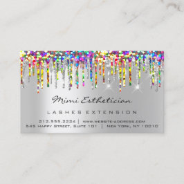 Efterhandsinstruktioner Lash Silver Holograph Drip Visitkort