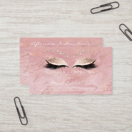 Efterhandsinstruktioner Lash Studio Rosa Marble Visitkort