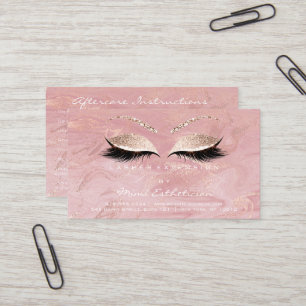 Efterhandsinstruktioner Lash Studio Rosa Marble Visitkort