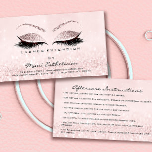 Efterhandsinstruktioner Lash Studio Rosa Small Visitkort