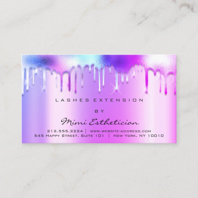 Efterhandsinstruktioner stänger av Rosa Drips Spar Visitkort (Framsida)