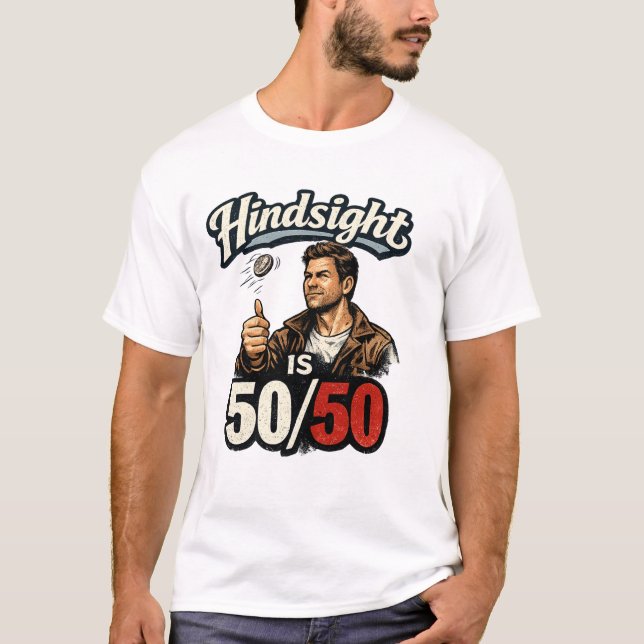Efterhandskonstruktion är 50/50 t shirt (Framsida)