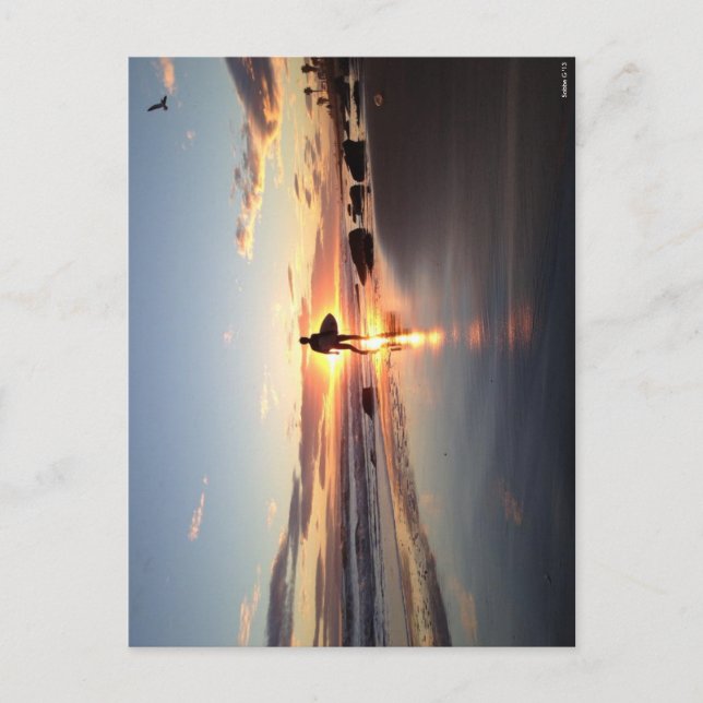 Efterhandskort för solnedgång vykort (Framsida)