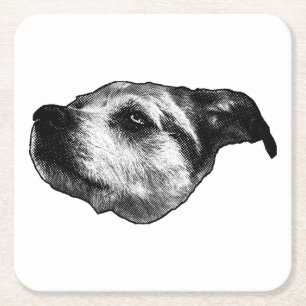 Efterhandsmatningsskylt - Terrier Underlägg Papper Kvadrat