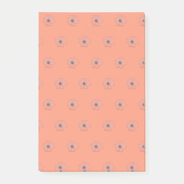Efterhandsnoter för Flower Mönster Post-it Block (Framsida)