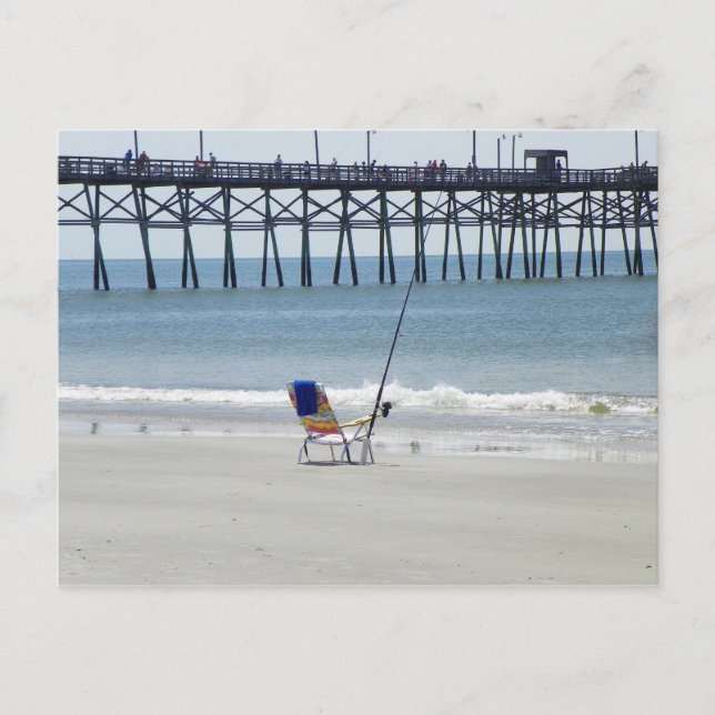 Efterkortsfiske vid Oak Island Beach Vykort (Framsida)