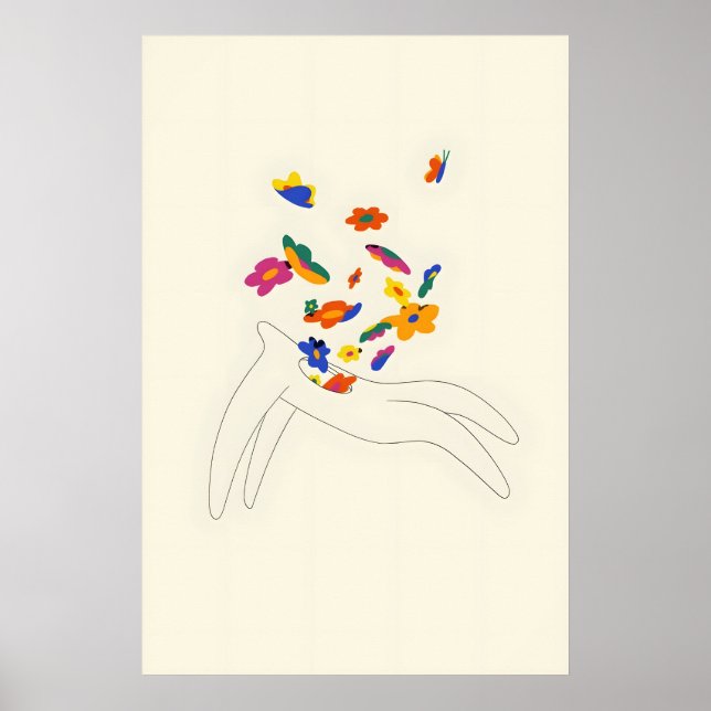 Efterliv Japansk Abstrakt Bauhaus Formel Modern Poster (Framsidan)