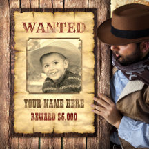 Efterlyst Affisch | Vintage Wild West Foto Mall