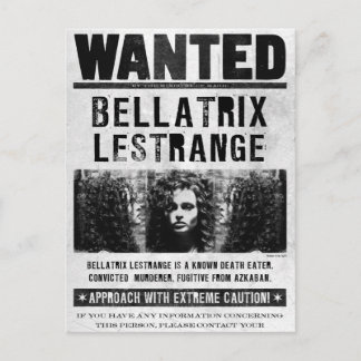 Efterlyst: Bellatrix Lestrange Vykort