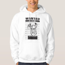 Efterlyst Grand Danois Mugshot med Hund i Hoodie