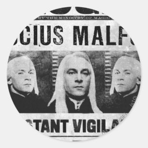Efterlyst Lucius Malfoy Runt Klistermärke
