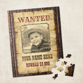 Efterlyst Plakat | Vintage Wild West Foto Mall J Pussel