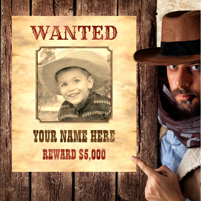 Efterlyst Plakat | Wild West Foto Mall Poster (Skapare uppladdad)
