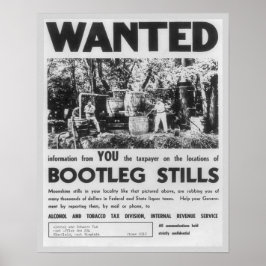 Efterlyst: Svartmarknadsdestillerier, 1949. Vintag Poster