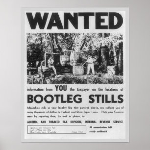 Efterlyst: Svartmarknadsdestillerier, 1949. Vintag Poster