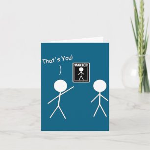 Efterlyst Tecken Det Är Du! Pinne Figur Stickman P Kort