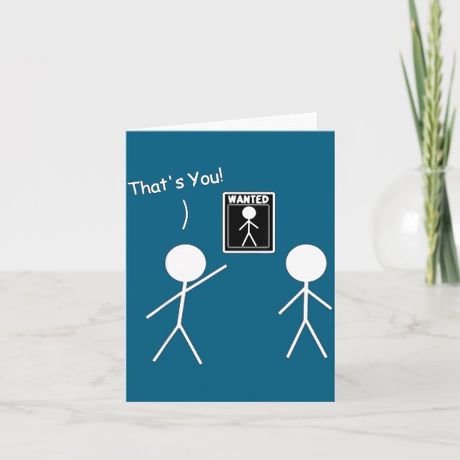 Efterlyst Tecken Det Är Du! Pinne Figur Stickman P Kort (Framsida)