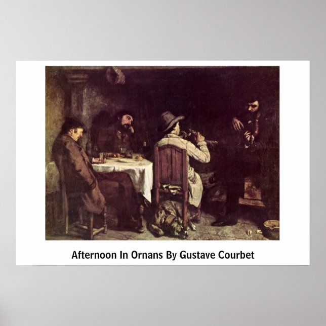 Eftermiddag på Ornans av Gustave Courbet Poster (Framsidan)