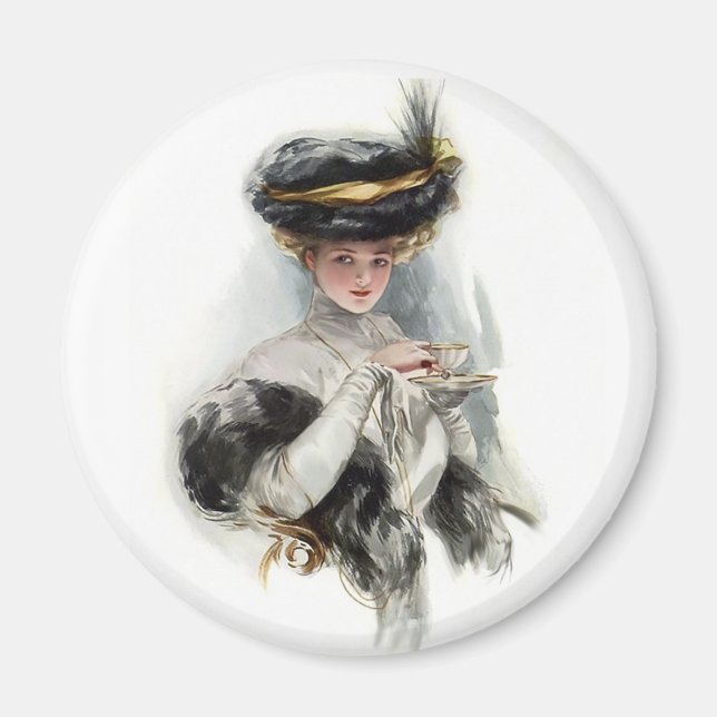Eftermiddag Tea Dam Magnet (Framsidan)