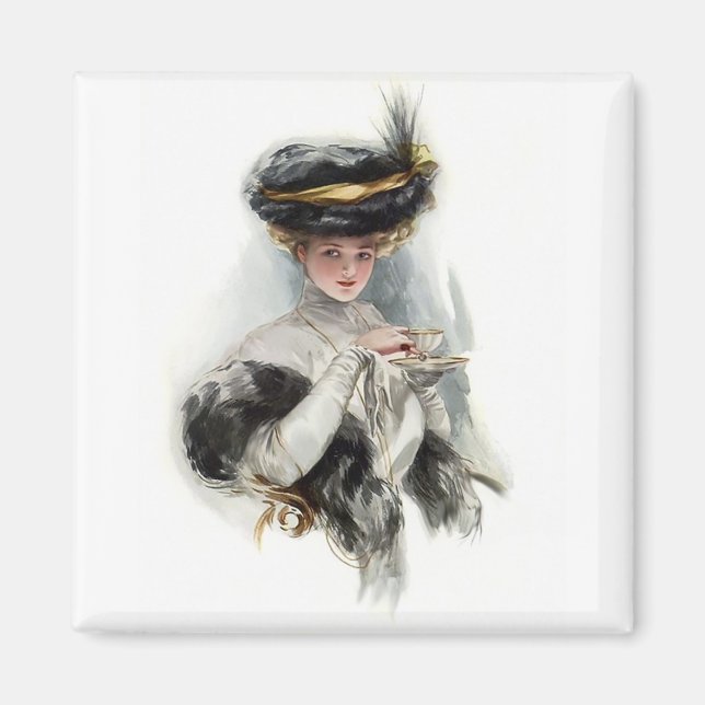 Eftermiddag Tea Dam Magnet (Framsidan)