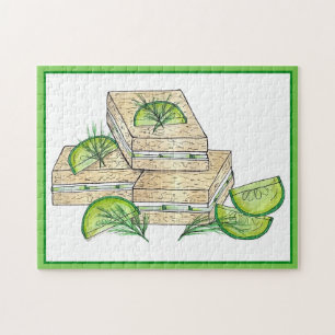 Eftermiddag Tea Party Cucumber Dill Finger Sandwic Pussel