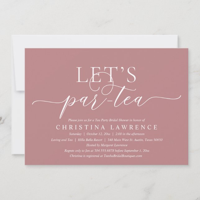 Eftermiddagen Tea Party, Bride to be, Möhippa in Inbjudningar (Framsida)