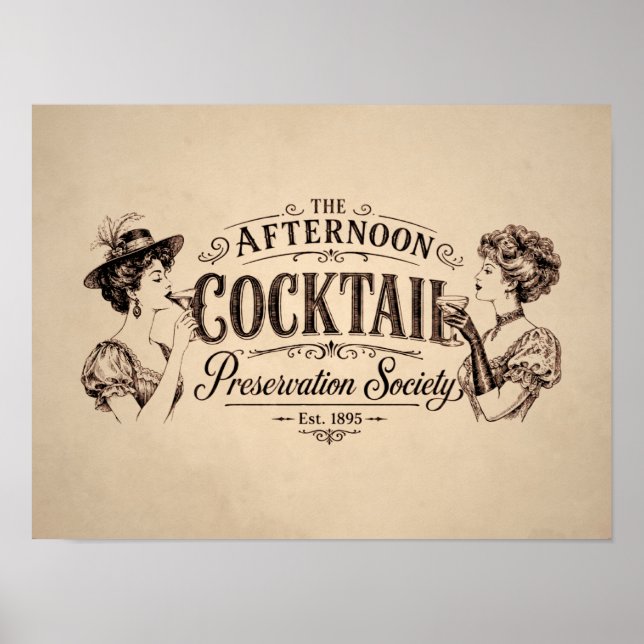 Eftermiddagscocktail Preservation Society Vi Poster (Framsidan)
