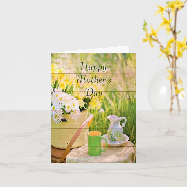 Eftermiddagsförfriskning Glad mors dag-kort Kort (Gul blomma)
