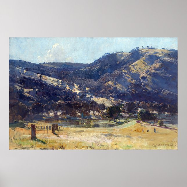 Eftermiddagsljus Goulburn Valley Arthur Streeton Poster (Framsidan)