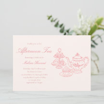 Eftermiddagste Bröllopsdusch Rosa Handritad