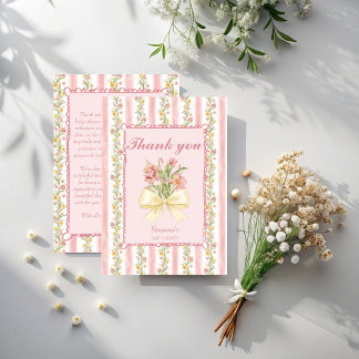 Eftermiddagste-partaj grandmillennial baby shower tack kort