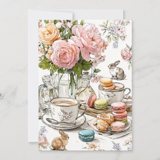 Eftermiddagste & Små Tår | Salongsfest Inbjudningar (Framsida)