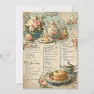 Eftermiddagste & Små Tår Vintage Tea Inbjudningar