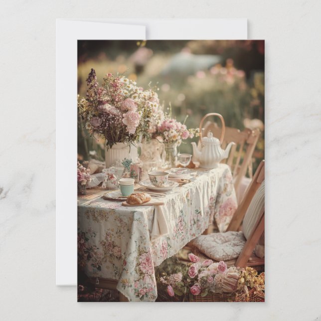 Eftermiddagste & Tiny Toes Sprinkle | Garden Lace Inbjudningar (Framsida)