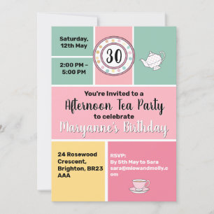 Eftermiddagstest party 50 stil retro vibes inbjudningar
