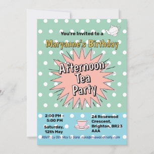 Eftermiddagstest party 50 stil retro vibes inbjudningar