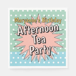 Eftermiddagstest party 50 stil retro vibes pappersservett