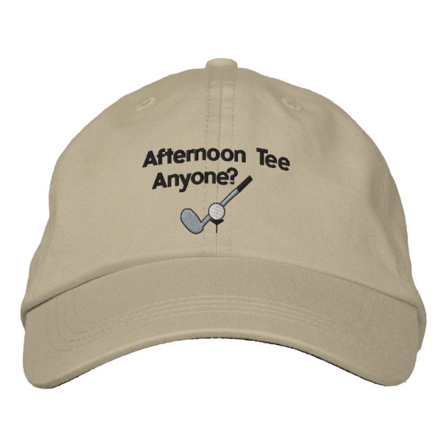 Eftermiddagstid: Golfing Embroized Hat Broderad Keps (Framsida)