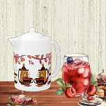Eftermiddagstid High Tea Party Earthen Brown Lera<br><div class="desc">Gör det i stil - ett tidigare brunt tema Aeftermiddag Tea Party, där du kan smaka de olika smakerna på te och fira inledningen av bröllop/möhippa/babydusch eller något annat tillfälle. Tiden kommer aldrig att bli densamma igen med en teburk i anpassningsbar. Den här tepotten är Dishwasher och mikrovågsugn säker. Bilden...</div>