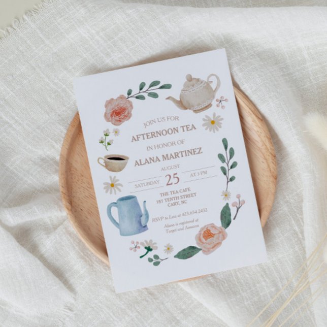 Eftermiddagstid Inbjudan till tea Baby Shower (Skapare uppladdad)