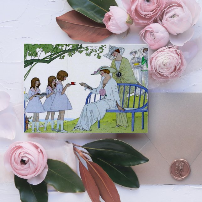 Eftermiddagstid Tea 1913 Kort (Skapare uppladdad)