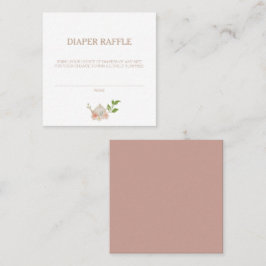 Eftermiddagstid Tea Baby Shower Diaper Raffle Game Fyrkantigt Visitkort