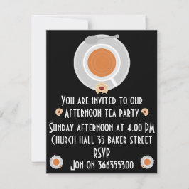 Eftermiddagstid Tea-inbjudan