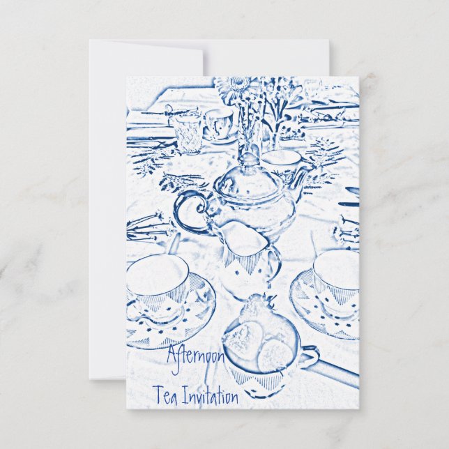 Eftermiddagstid Tea-inbjudan Inbjudningar (Framsida)