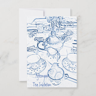 Eftermiddagstid Tea-inbjudan Inbjudningar