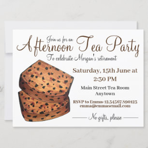 Eftermiddagstid Tea Party Shower Welsh Bara Brith  Inbjudningar