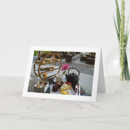 Eftermiddagstid teakortet för intilliggande blanke kort