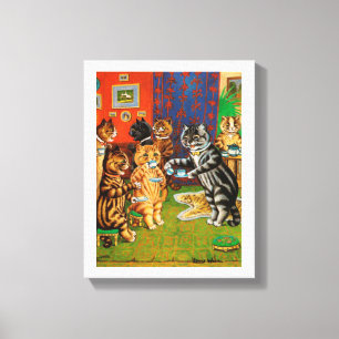EftermiddagTeakatter, Louis Wain Canvastryck
