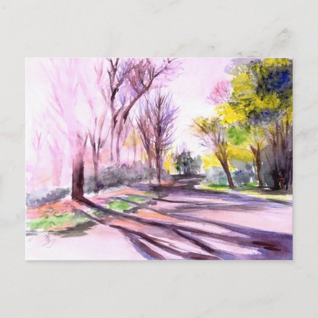 EFTERMON SOL PÅ VÄG, Ann Arbor, MI Vykort (Framsida)